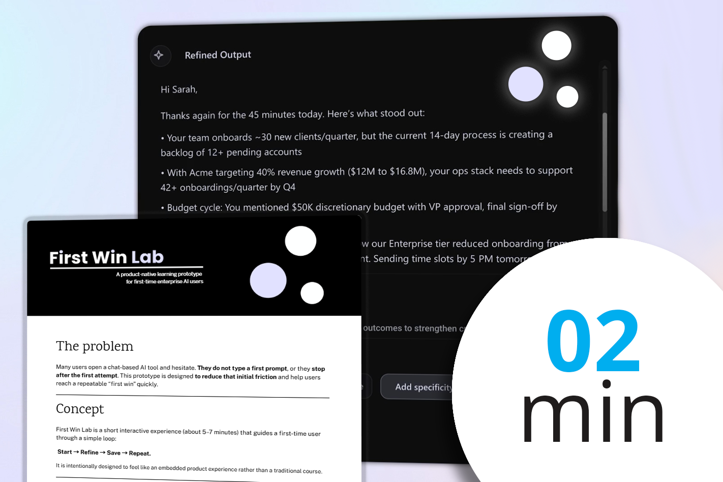 First Win Lab Design Brief